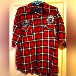 Men's size 2x urban royale old skool 1996 plaid button down shirt